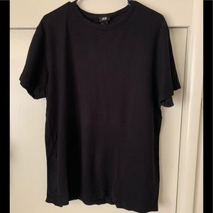 H&M Textured Black Mens Shirt